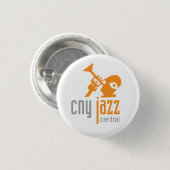 CNY Jazz Lapel Pin - Wit Ronde Button 3,2 Cm (Voorkant /achterkant)