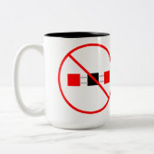 co2 - emissies tweekleurige koffiemok (Links)