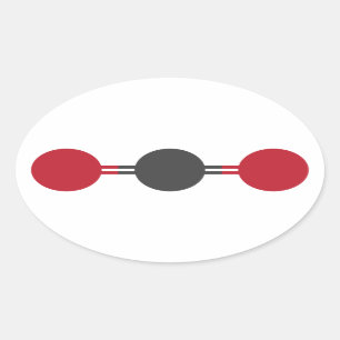 CO2-moleculaire structuur Ovale Sticker