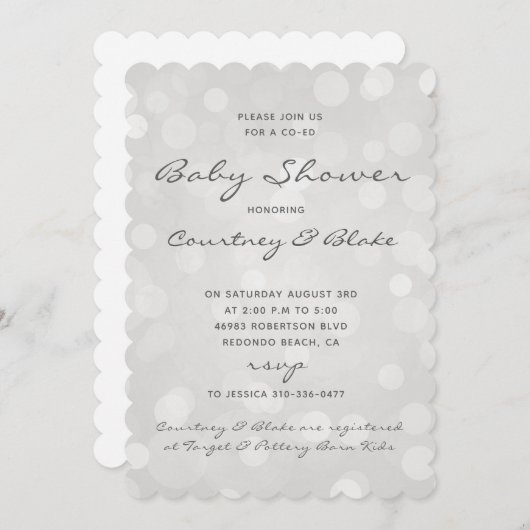 Co-Ed Baby Invitation (Devant / Derrière)