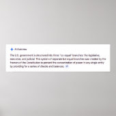 Co-Equal Branches of Government Poster (Voorkant)