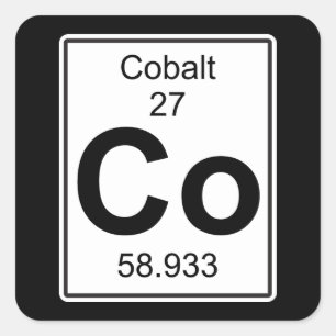Co-kobalt Vierkante Sticker