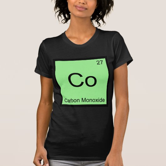 Co - Koolmonoxide Chemie Element Symbool T-shirt (Voorkant)