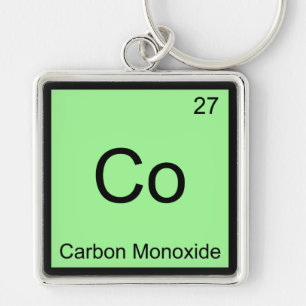 Co - Koolmonoxide Chemie Element Symbool T-shirt Sleutelhanger