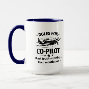 Co-Piloot Regels WWII Vliegtuig Humor T-shirt Mok