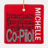 Co-Pilot Extraordinaire CUSTOM Ceramic Ornament (Achterkant)