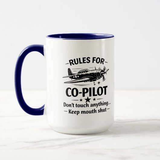 Co-Pilot Rules WWII Plane Humor Tee Mok (Links)