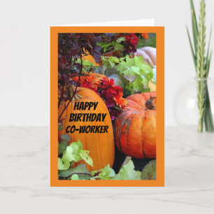 *CO-WERKER HAPPY BIRTHDAY OP AUTUMN BIRTHDAY-KAART KAART