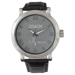 Coach Aangepaste Naam Typografie Gepersonaliseerd Horloge