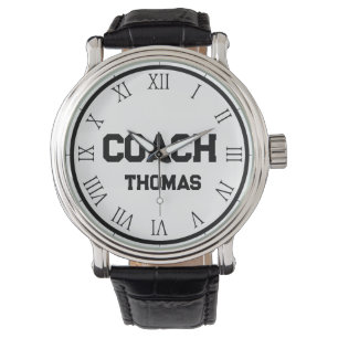 Coach Aangepaste Naam Typografie Gepersonaliseerd Horloge