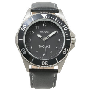 Coach Aangepaste Naam Typografie Gepersonaliseerde Horloge