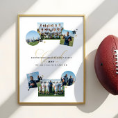 Coach Appreciation Collage Football Team Signature Poster