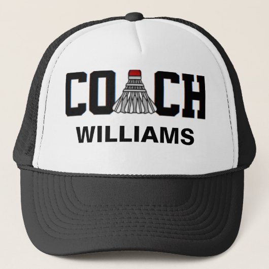 Coach - Badminton (gepersonaliseerd) Trucker Pet (Voorkant)