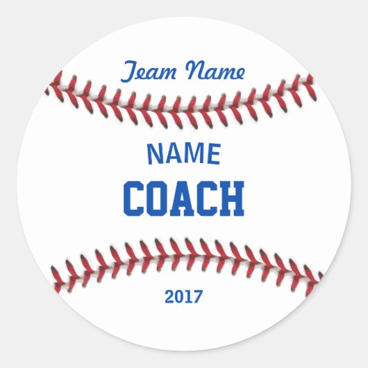 Coach Baseball Sport Ronde Sticker (Voorkant)
