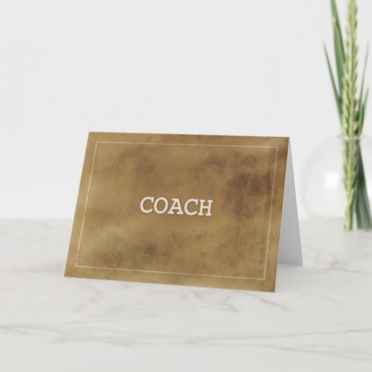 Coach Bedankt Definitie Eenvoudig Bruin Grunge zoa Kaart (Voorkant)