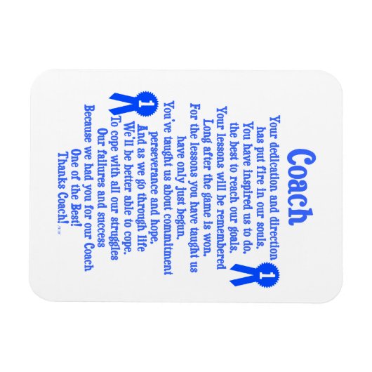Coach bedankt magneet (Horizontaal)