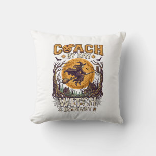 Coach Dag Heks Nacht Halloween Vliegende Maan Spin Kussen