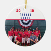 Coach Dank u - Cooperstown Gift Team Foto Keramisch Ornament (Voorkant)