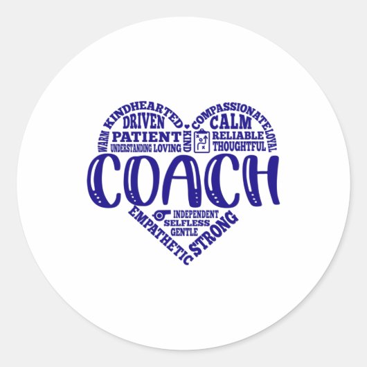 Coach, danscoach, waardering, juichen ronde sticker (Voorkant)