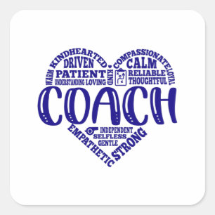 Coach, danscoach, waardering, juichen vierkante sticker