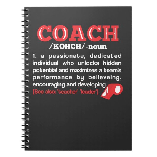 Coach Definition Funny Team Coaching Notitieboek (Voorkant)