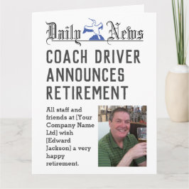 Coach Driver Retirement Kaart om te personaliseren