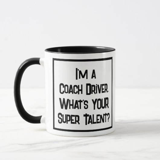 Coach Driver Super Talent. Mok met twee toonkoffie (Links)