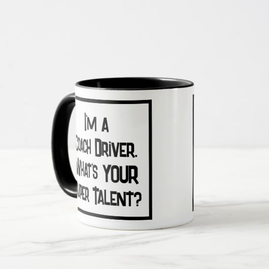 Coach Driver Super Talent. Mok met twee toonkoffie (Voorkant links)