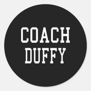 Coach Duffy Maatwerk Voetbal Voetbal Team Ronde Sticker