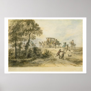 Coach en Highwayman (m/c op papier) Poster