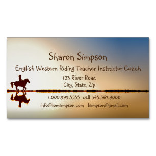 Coach English Western Riding Teacher Instructor Magnetisch Visitekaartje