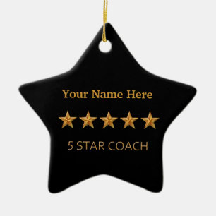 Coach Five Star Award kerstversiering Keramisch Ornament