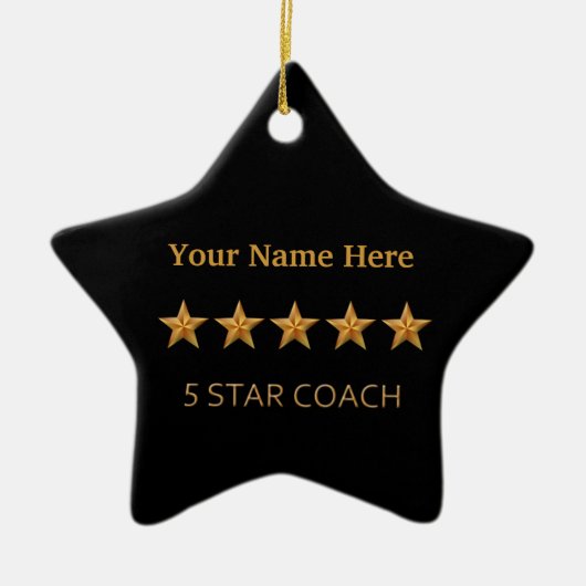 Coach Five Star Award kerstversiering Keramisch Ornament (Voorkant)