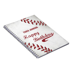 Coach Happy Birthday Large Grunge Baseball, Sport Notitieboek