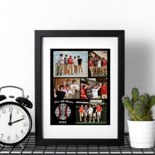 Coach honkbal Foto Collage Naam Team # Poster