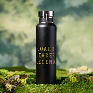 Coach Leider Legende Goud Typografie Waterfles