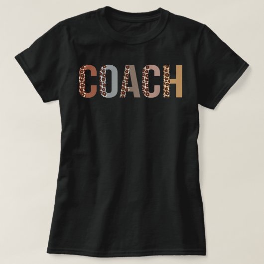 Coach Leopard-waardering Funny Apparel voor vrouwe T-shirt (Design voorkant)