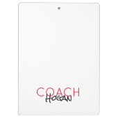 COACH NAAM aangepaste tekst rode zwarte poorten Mo Klembord (Achterkant)