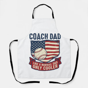 Coach Papa Honkbal Patriottisch Vintage T-Shirt On Schort