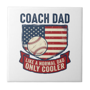 Coach Papa Honkbal Patriottisch Vintage T-Shirt On Tegeltje
