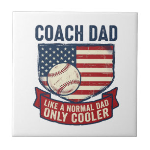 Coach Papa Honkbal Patriottische Vintage T-Shirt O Tegeltje