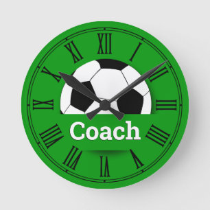 COACH Voetbal, voetbalfan klok /aangepaste naam