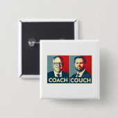 Coach vs Couch Vierkante Button 5,1 Cm (Voorkant /achterkant)
