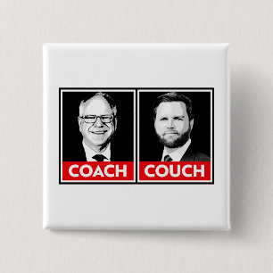 Coach vs Couch Vierkante Button 5,1 Cm