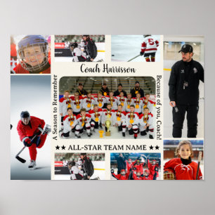 Coach Waarderings Foto Collage Team Poster