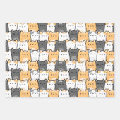 Coachella katten geel en grijs naadloos patroon inpakpapier vel (Voorkant)