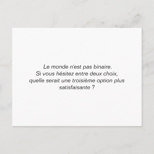 Coaching carte "Choix binaire" (Dos)