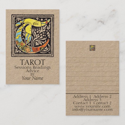 Coaching TAROT, Lectures, Conseils - Carte de visi (Devant / Derrière)