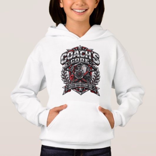 Coach's Code Metallic Fitnessembleem Logoontwerp (Voorkant)