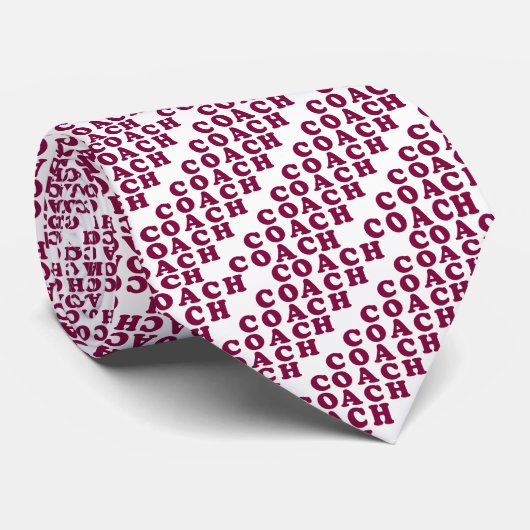 Coach's Stropdas Maroon Letters Choice of Backgrou (Opgerold)